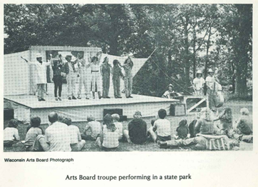 An image from a Wisconsin Arts Board brochure on “The Performing Artists 1977-1978.”